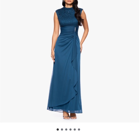 Blue Maxi Dress with Elegant Design - Picture 1 of 6